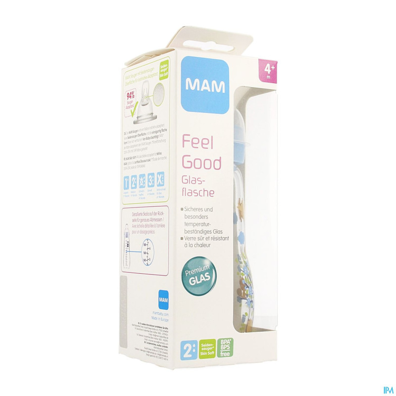 Mam biberon verre feel good 260ml fils