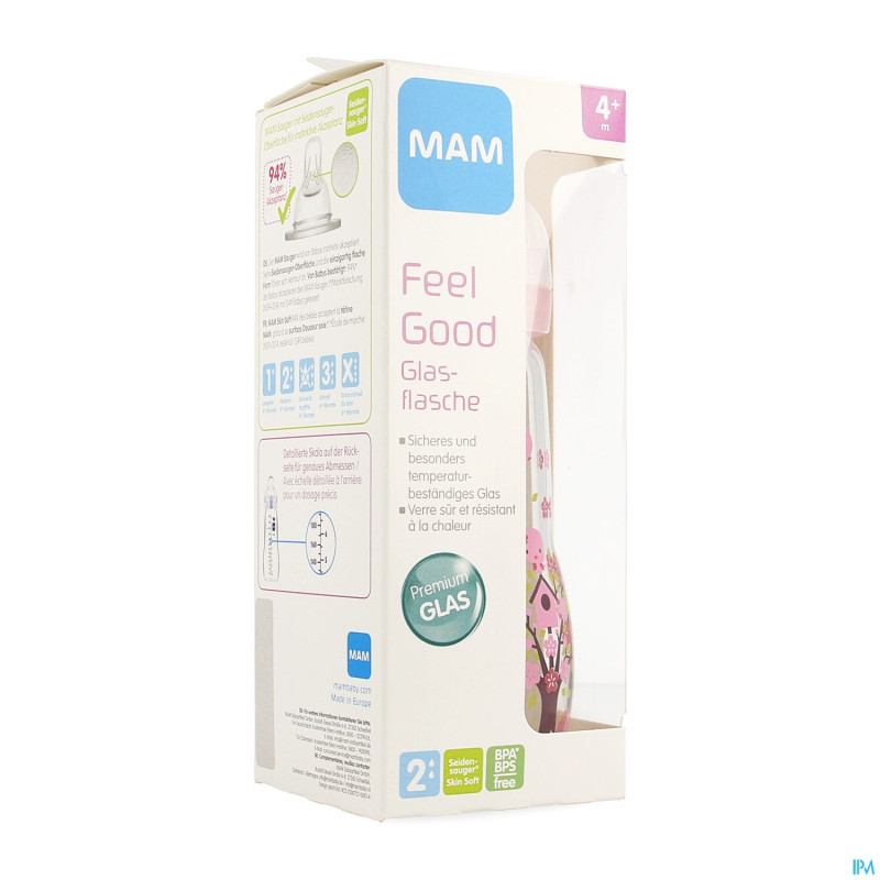 Mam biberon verre feel good 260ml fille
