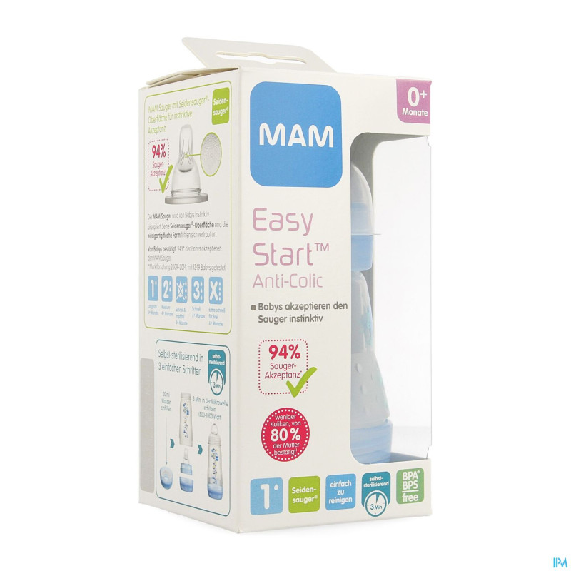 Mam biberon easy start a/colique 320ml unisexe