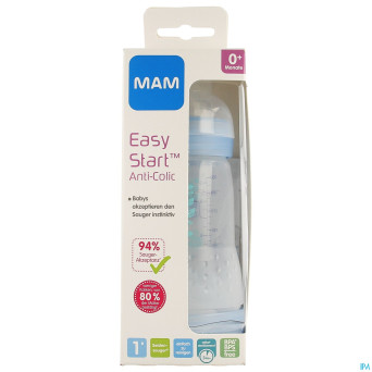 Mam biberon easy start a/colique 320ml jongen
