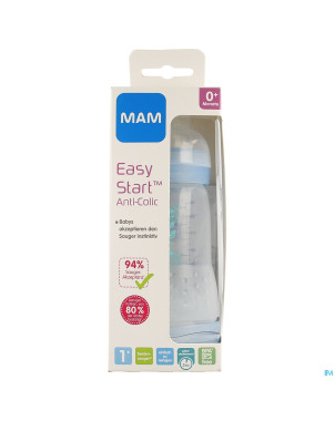 Mam biberon easy start a/colique 320ml jongen