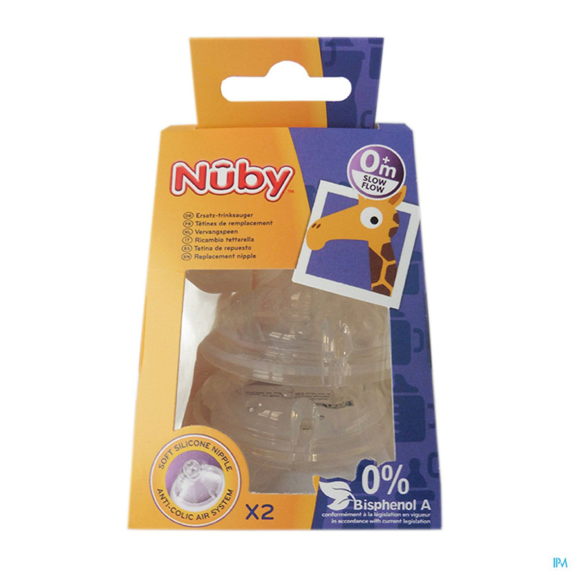 Nuby cl tetine remplacement softflex lent +0m