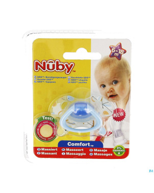 Nuby cl geo sucette ortho 6-18m bleu