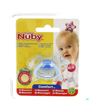 Nuby cl geo sucette ortho 6-18m bleu