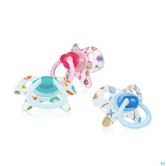 Nuby cl geo sucette ortho 6-18m bleu