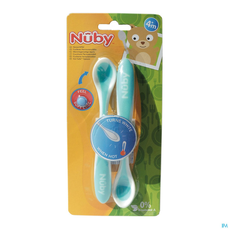 Nuby cl cuillere thermosensensible +3m bleu 2