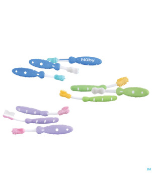 Nuby cl set brosse dents +3m blauw 3
