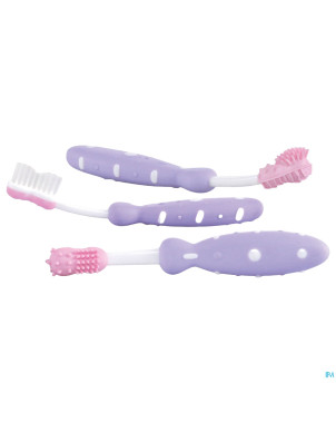 Nuby cl set brosse dents +3m blauw 3