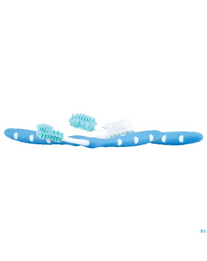 Nuby cl set brosse dents +3m blauw 3