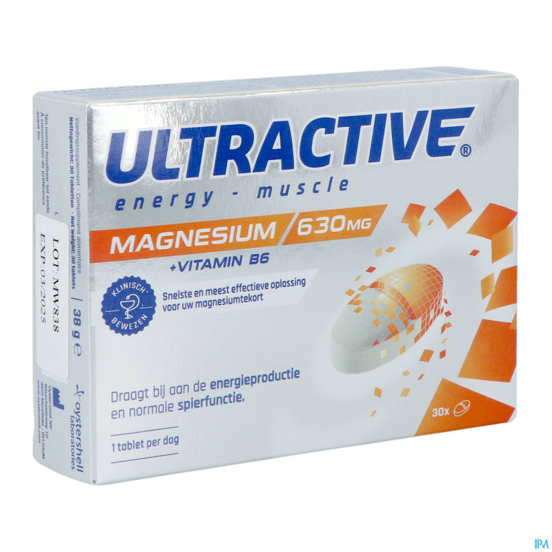 Ultractive magnesium 630mg comp  30