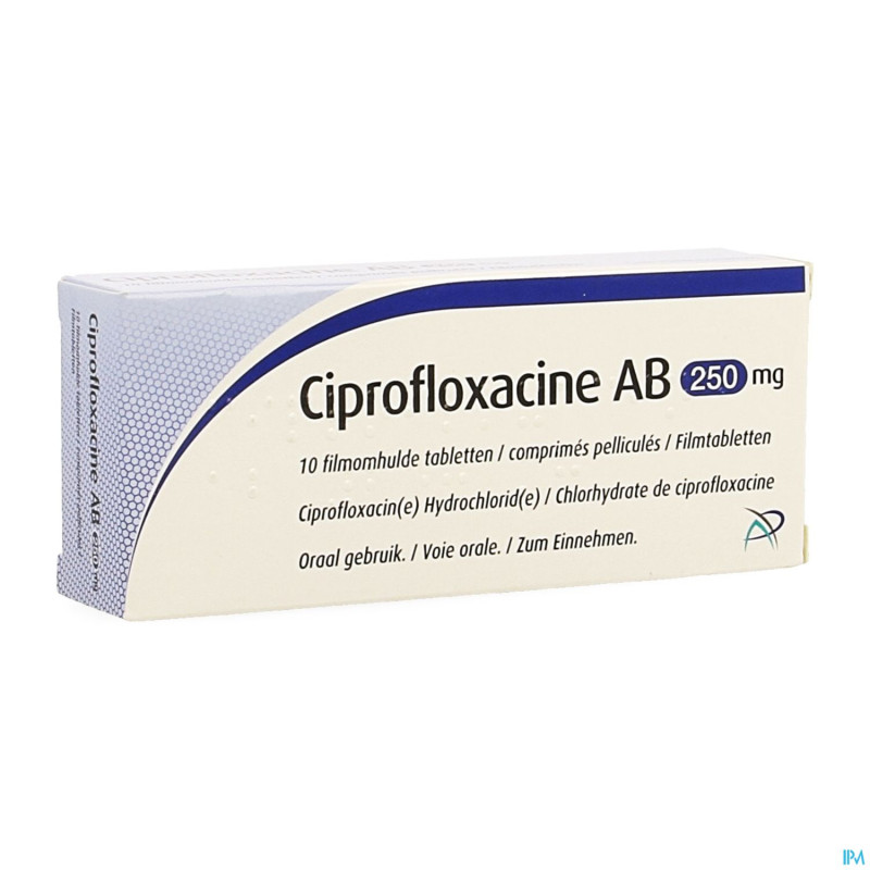 Ciprofloxacine ab 250mg comp pell 10 x 250mg