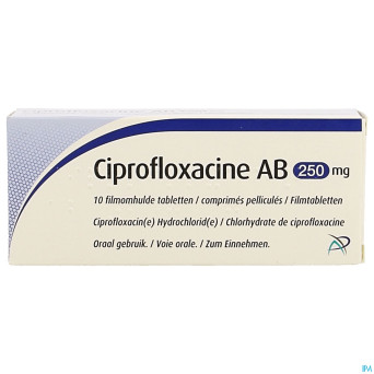 Ciprofloxacine ab 250mg comp pell 10 x 250mg