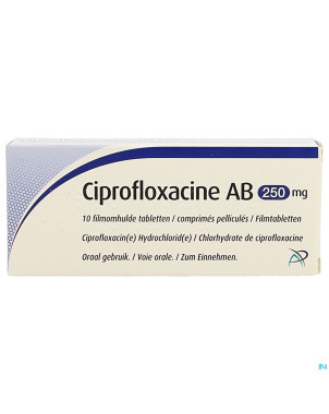 Ciprofloxacine ab 250mg comp pell 10 x 250mg