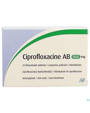 Ciprofloxacine ab 500mg comp pell 20 x 500mg