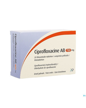 Ciprofloxacine ab 750mg comp pell 20 x 750mg