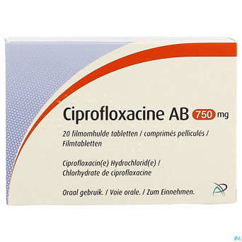 Ciprofloxacine ab 750mg comp pell 20 x 750mg