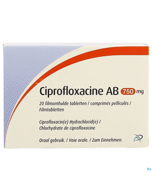 Ciprofloxacine ab 750mg comp pell 20 x 750mg