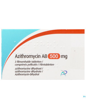 Azithromycin ab 500mg comp pell  3 x 500mg