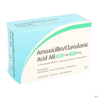 Amoxicillin clavulanic acid ab 500mg/125mg comp 16