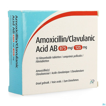 Amoxicillin clavulanic acid ab 875mg/125mg comp 10