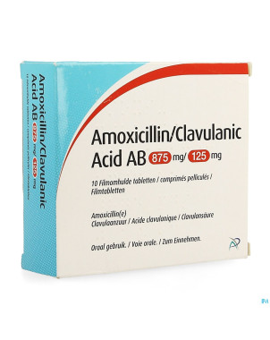 Amoxicillin clavulanic acid ab 875mg/125mg comp 10