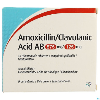 Amoxicillin clavulanic acid ab 875mg/125mg comp 10