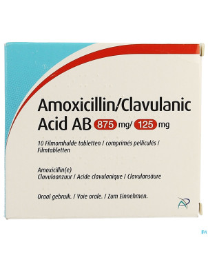 Amoxicillin clavulanic acid ab 875mg/125mg comp 10