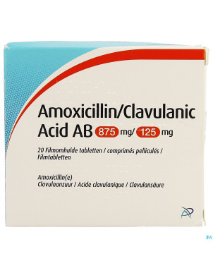 Amoxicillin clavulanic acid ab 875mg/125mg comp 20