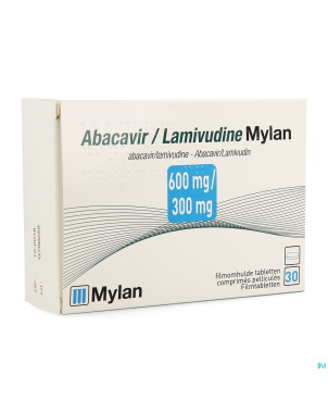 Abacavir/lamivudine mylan 600mg/300mg comp pell 30