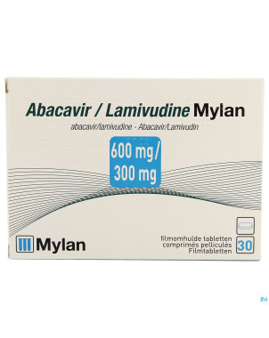 Abacavir/lamivudine mylan 600mg/300mg comp pell 30