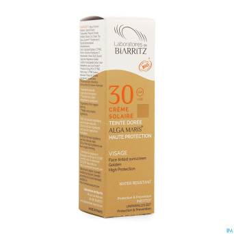 Alga maris creme solaire visage ip30 doree    50ml