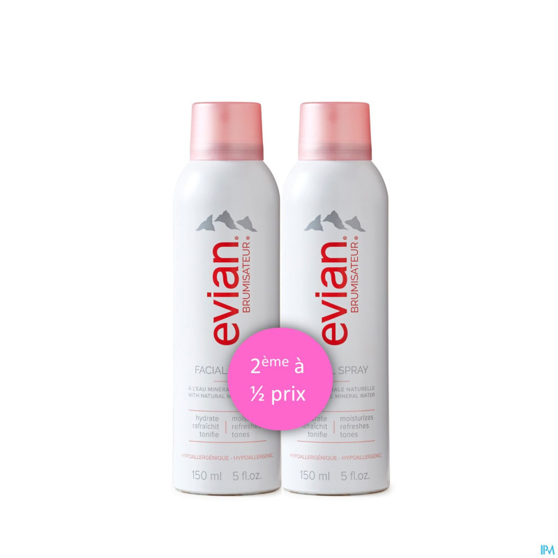 Evian brumisateur duo    2x150ml 2e-50%