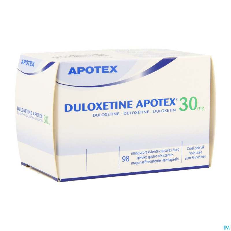 Duloxetine apotex 30mg gastroresist.  caps  98