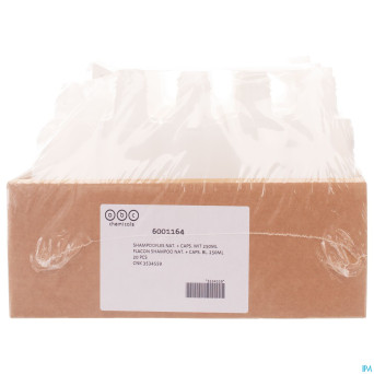 Flacon shampoo 250ml naturel + caps blanche 20 abc