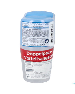 Vichy deo mineral bille 48h    duo 2x40ml