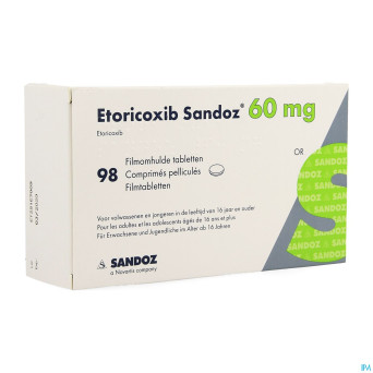 Etoricoxib sandoz 60mg comp pell  98 x 60mg