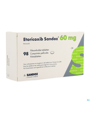 Etoricoxib sandoz 60mg comp pell  98 x 60mg