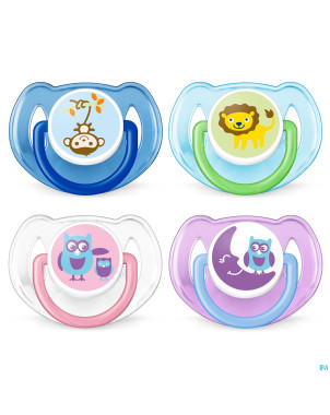 Philips avent sucette fash. 6m+ animal assorti. 2