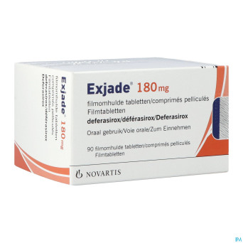 Exjade 180 mg comp pell 90 x 180 mg