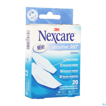 Nexcare 3m sensitive skin assort. 2 tailles 20