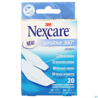 Nexcare 3m sensitive skin assort. 2 tailles 20