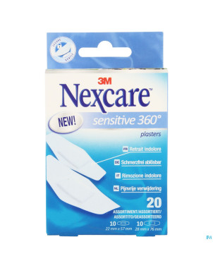 Nexcare 3m sensitive skin assort. 2 tailles 20