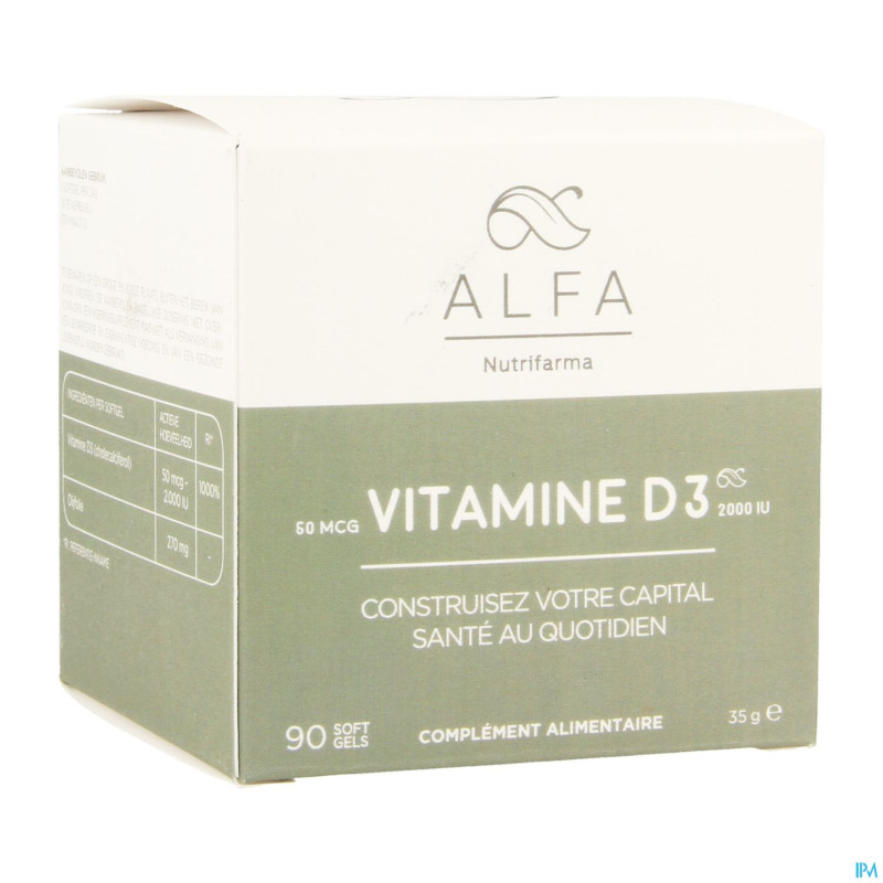 Alfa vitamine d3 2000iu softgels 90