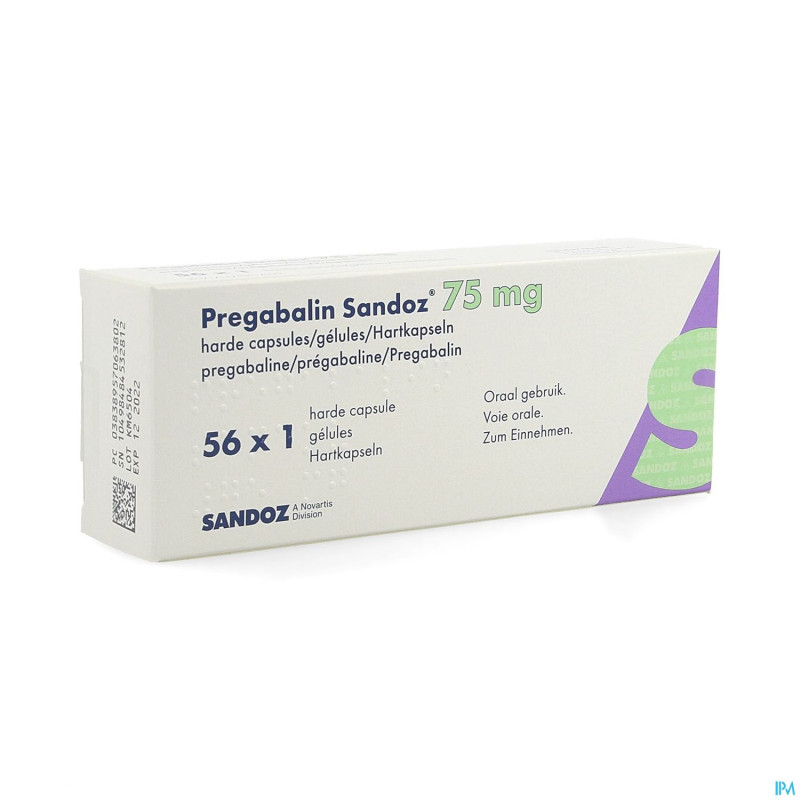 Pregabaline sandoz 75mg caps dur 56