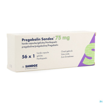 Pregabaline sandoz 75mg caps dur 56