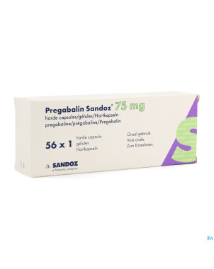 Pregabaline sandoz 75mg caps dur 56