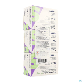 Pregabaline sandoz 75mg caps dur 210