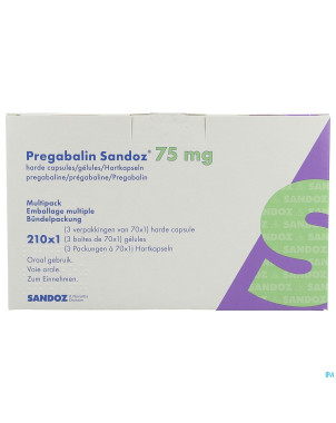 Pregabaline sandoz 75mg caps dur 210