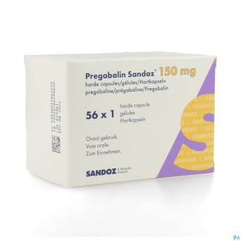 Pregabaline sandoz 150mg caps dur  56