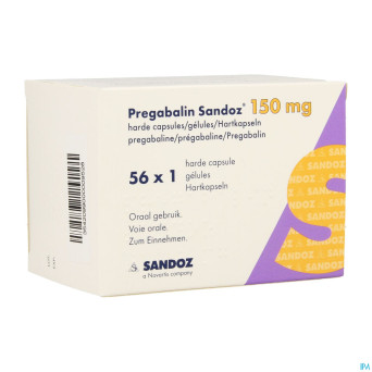 Pregabaline sandoz 150mg caps dur  56